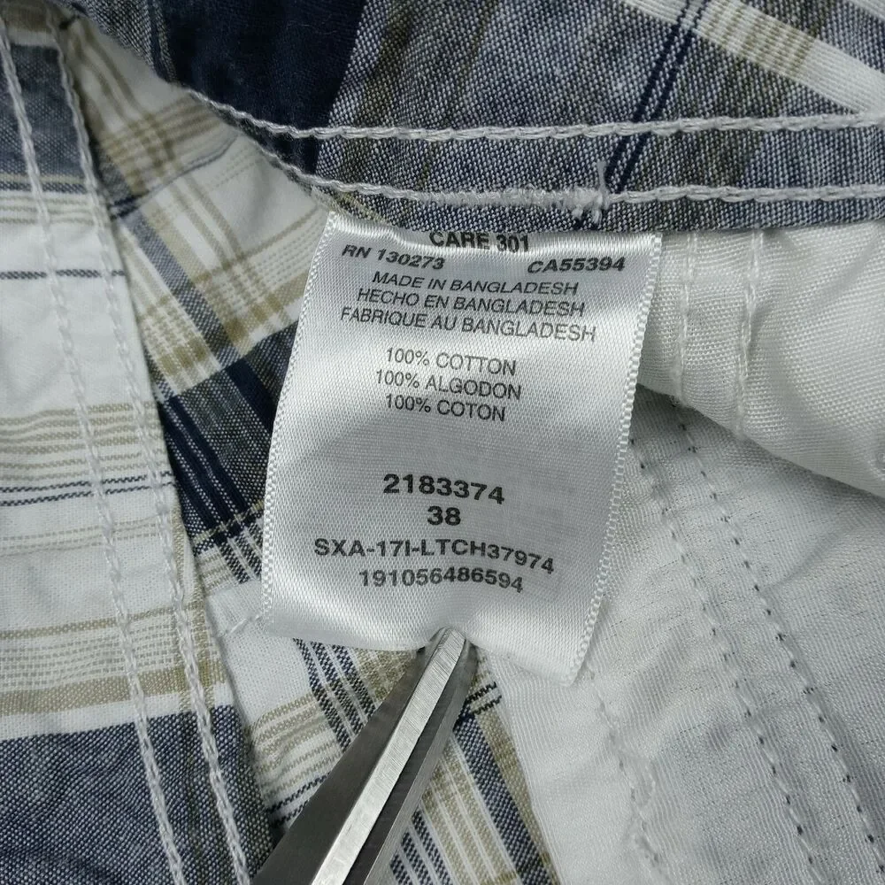 LEE Plaid Shorts Cargo Pockets Men's Size 38 Casual Outdoor - Picture 8 of 9